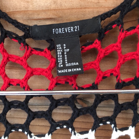 Forever21 Colorful Coachella Crochet Long Cardigan Small - Picture 5 of 5